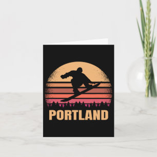 Portland Oregon Snowboarden Vintage of Retro 80s Kaart