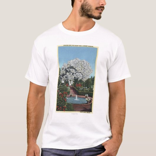 Portland, Oregon - Spaanse pool- en ghost-boom T-shirt (Voorkant)