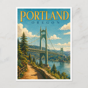 Portland Oregon St. Johns Bridge GeoSaga Briefkaart