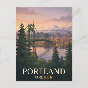 Portland Oregon St. Johns Bridge Reis Briefkaart