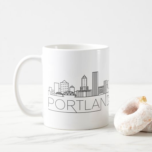 Portland, Oregon | Stad gestileerde Skyline Koffiemok (Met donut)