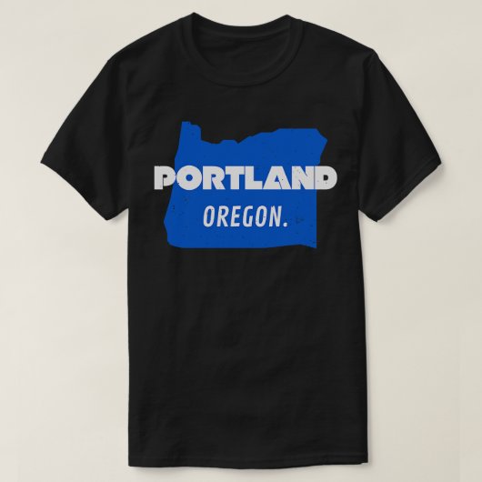 Portland Oregon State Map USA Pride T-shirt (Design voorkant)
