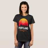 Portland Oregon Sunset Retro City, VS T-shirt (Voorkant volledig)