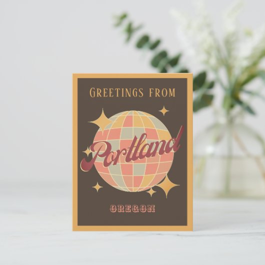 Portland Oregon USA Retro  Greets Briefkaart (Staand voorkant)