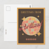 Portland Oregon USA Retro  Greets Briefkaart (Voorkant / Achterkant)
