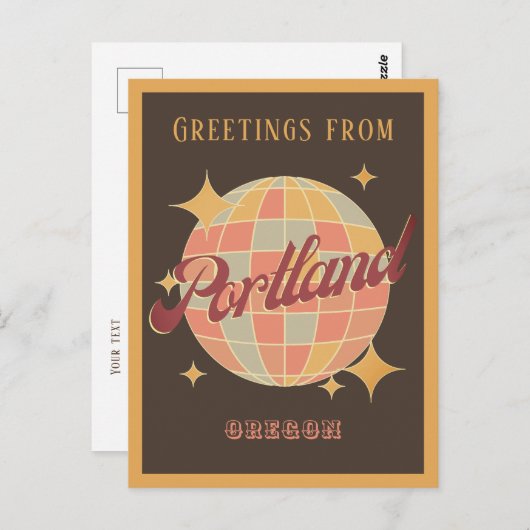 Portland Oregon USA Retro  Greets Briefkaart (Voorkant / Achterkant)