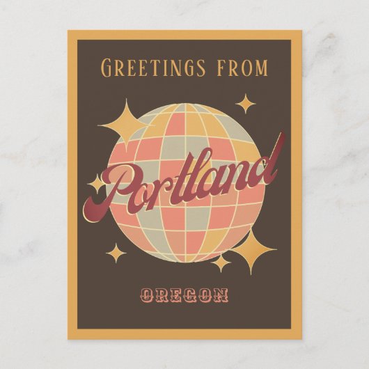 Portland Oregon USA Retro  Greets Briefkaart (Voorkant)