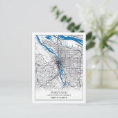 Portland Oregon USA Travel City Map Briefkaart (Staand voorkant)