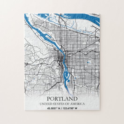 Portland Oregon USA Travel City Map Legpuzzel (Verticaal)