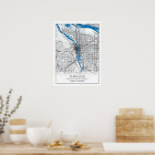Portland Oregon USA Travel City Map Poster (Keuken)