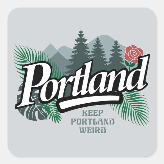Portland Oregon Vierkante Sticker (Voorkant)
