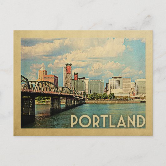 Portland Oregon Vintage Briefkaart (Voorkant)