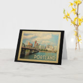 Portland Oregon Vintage Kaart (Gele Bloem)