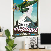 Portland, Oregon vintage reisposter Poster (Thuiskantoor)