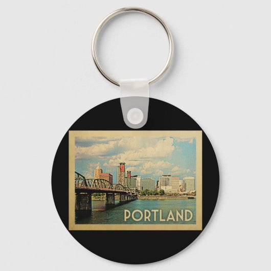 Portland Oregon Vintage Sleutelhanger (Voorkant)