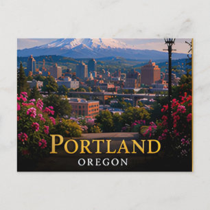 Portland Oregon VS reizen in de stad Pacific North Briefkaart