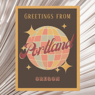 Portland Oregon VS Retro Vintage Groeten Ansichtka Briefkaart