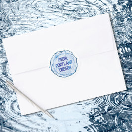 Portland Oregon Water Splash Ronde Sticker