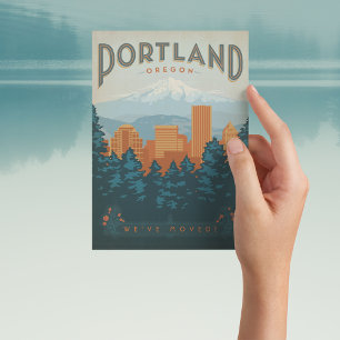 Portland, Oregon   We hebben ons verplaatst Uitnodiging Briefkaart