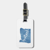 Portland, Oregon Wood Grain Bagagelabel (Voorkant verticaal)