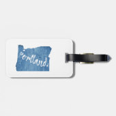 Portland, Oregon Wood Grain Bagagelabel (Achterkant horizontaal)