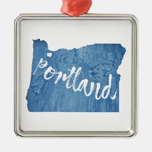 Portland, Oregon Wood Grain Metalen Ornament (Voorkant)