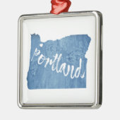 Portland, Oregon Wood Grain Metalen Ornament (Links)