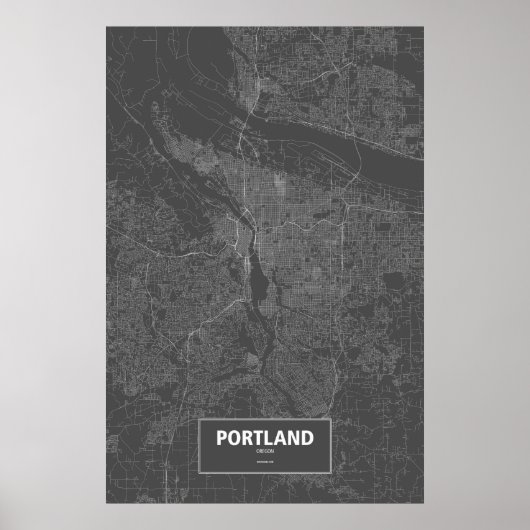 Portland, Oregon (zwart wit) Poster (Voorkant)