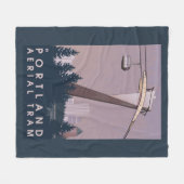 Portland, OregonAerial Tram Scene Fleece Deken (Voorkant (Horizontaal))
