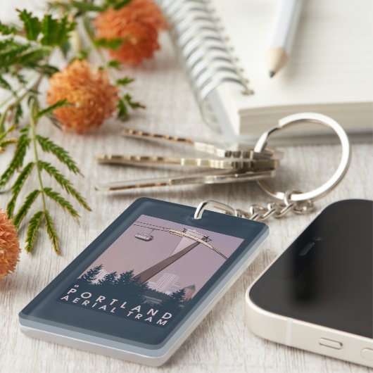 Portland, OregonAerial Tram Scene Sleutelhanger (Voorkant Rechts)