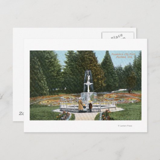 Portland, OregonCity Park Uitzicht Briefkaart (Voorkant / Achterkant)