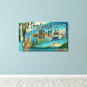 Portland, OregonLarge Letter Scenes 2 Canvas Afdruk (Insitu (Houten vloer))