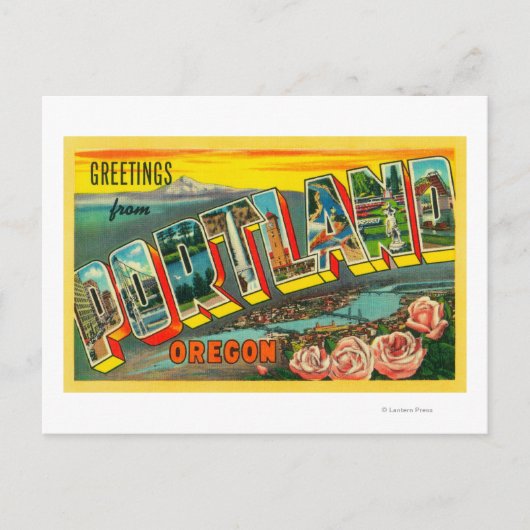 Portland, OregonLarge Letter Scenes Briefkaart (Voorkant)