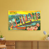 Portland, OregonLarge Letter Scenes Canvas Afdruk (Insitu (Woonkamer))