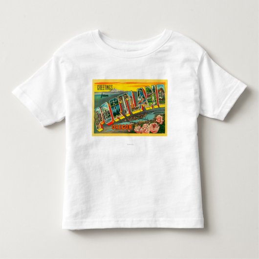 Portland, OregonLarge Letter Scenes Kinder Shirts (Voorkant)