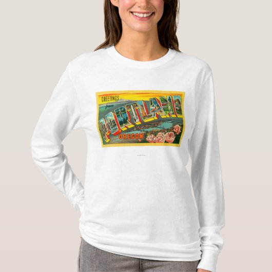 Portland, OregonLarge Letter Scenes T-shirt (Voorkant)