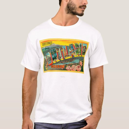 Portland, OregonLarge Letter Scenes T-shirt (Voorkant)