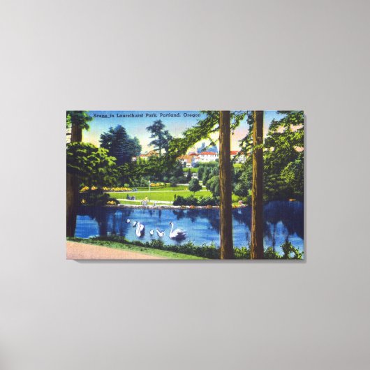 Portland, OregonLaurelhurst Park Scene Canvas Afdruk (Voorkant)