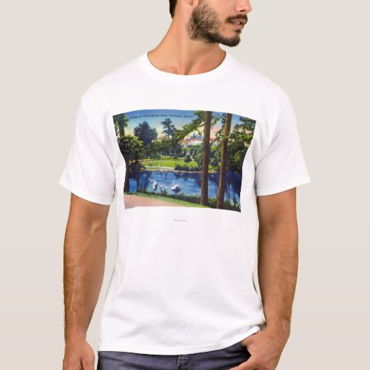 Portland, OregonLaurelhurst Park Scene T-shirt (Voorkant)