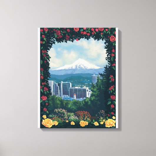 Portland, OregonRose Garden Scene Canvas Afdruk (Voorkant)