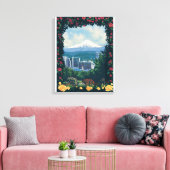 Portland, OregonRose Garden Scene Canvas Afdruk (Insitu (Woonkamer))