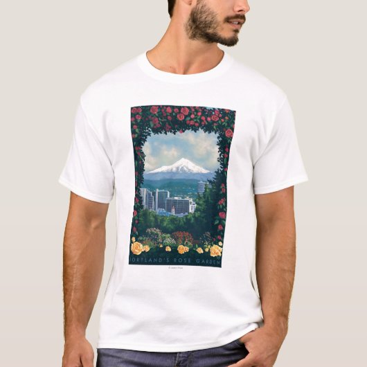 Portland, OregonRose Garden Scene T-shirt (Voorkant)
