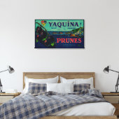 Portland, OregonYaquina Prune Label Canvas Afdruk (Insitu (Slaapkamer))