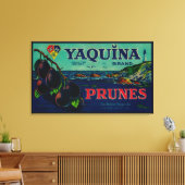 Portland, OregonYaquina Prune Label Canvas Afdruk (Insitu (Woonkamer))