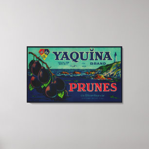 Portland, OregonYaquina Prune Label Canvas Afdruk