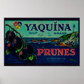Portland, OregonYaquina Prune Label Poster (Voorkant)