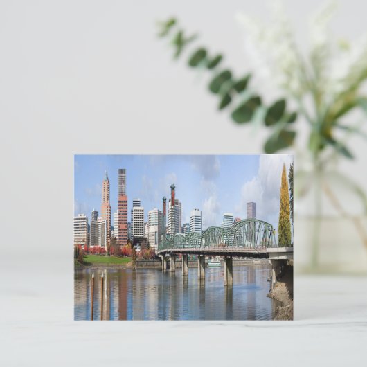 Portland Panoramic City Skyline Briefkaart (Staand voorkant)