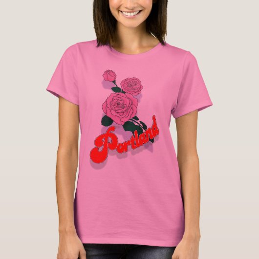 Portland Pink rose shirt (Voorkant)