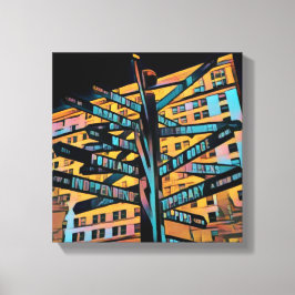 Portland Pioneer Square Canvas Afdruk