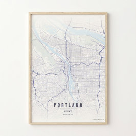 Portland Print Oregon Muur Kunst Poster Kaart Cade